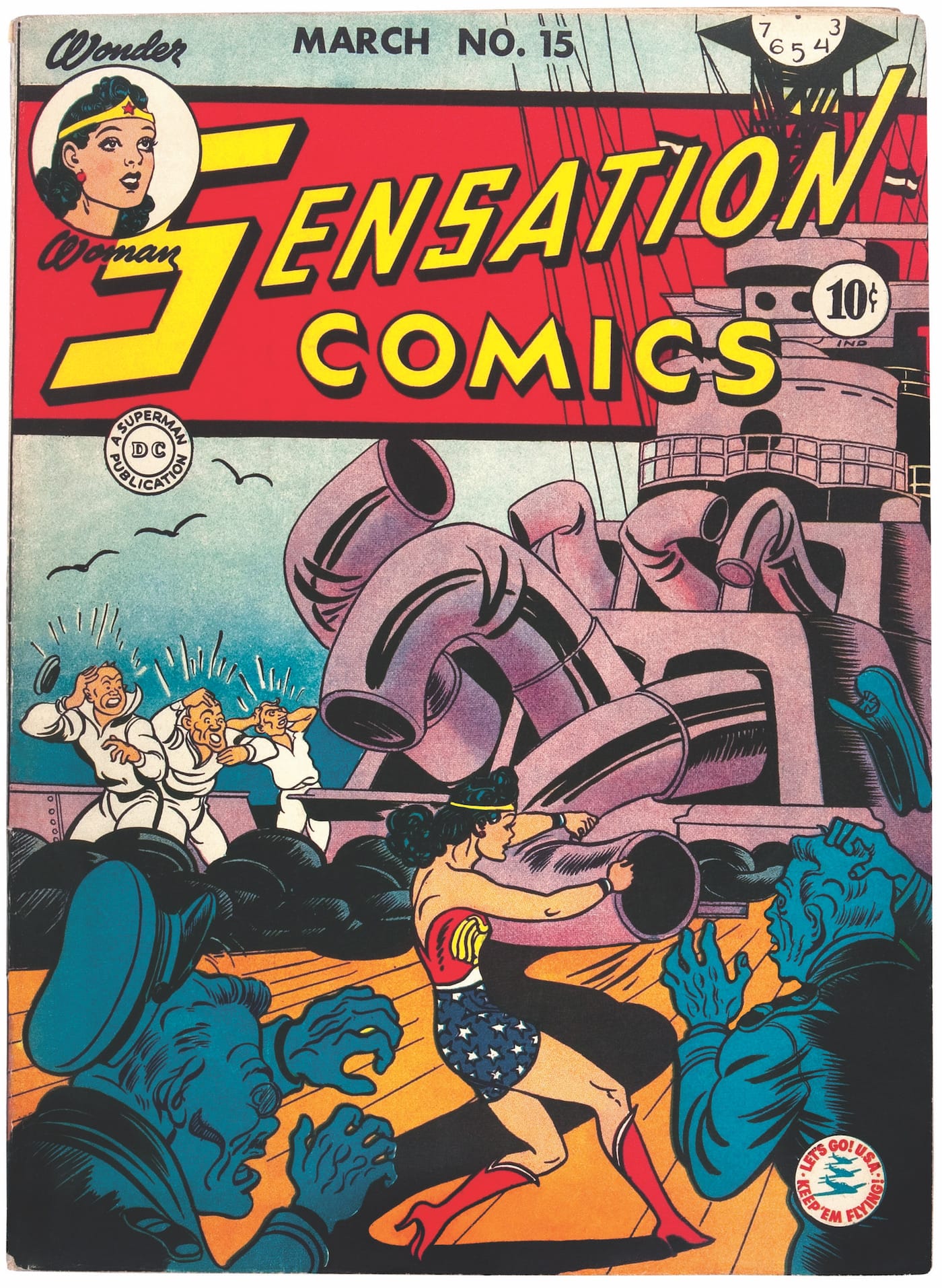Cover of Sensation Comics #15 (March 1943)