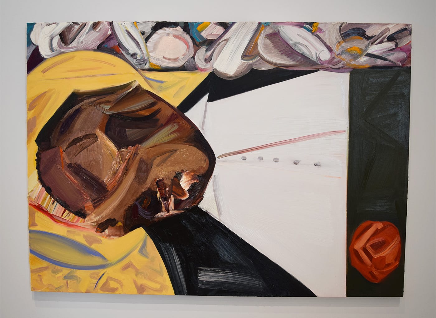 Dana Schutz’s “Open Casket” (2016) (photo by Benjamin Sutton for Hyperallergic)
