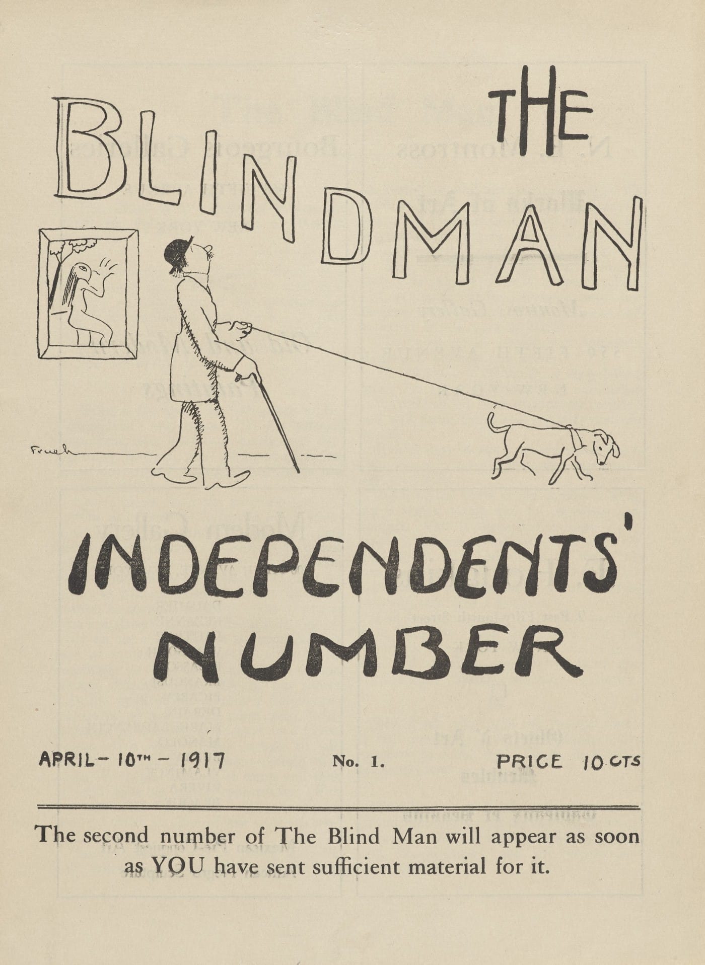 "The Blind Man" (No. 1), Edited by Marcel Duchamp, Henri-Pierre Roché, and Beatrice Wood, April 10, 1917