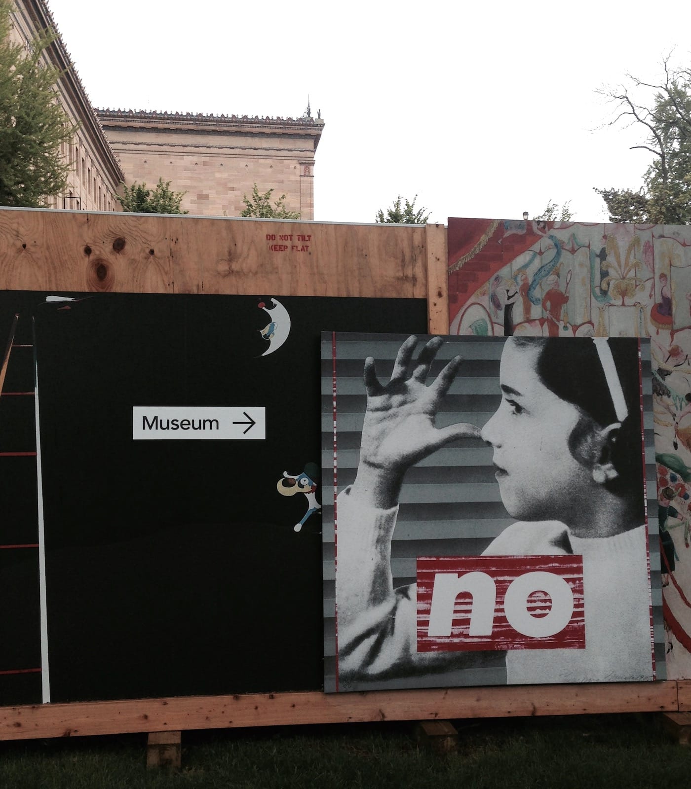 Barricades around the Philadelphia Museum of Art during the NFL Draft