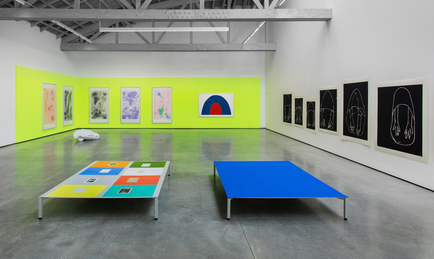 Installation view of <em>Andrea Büttner</em> at David Kordansky Gallery, Los Angeles, 2016 (photo by Brian Forrest)