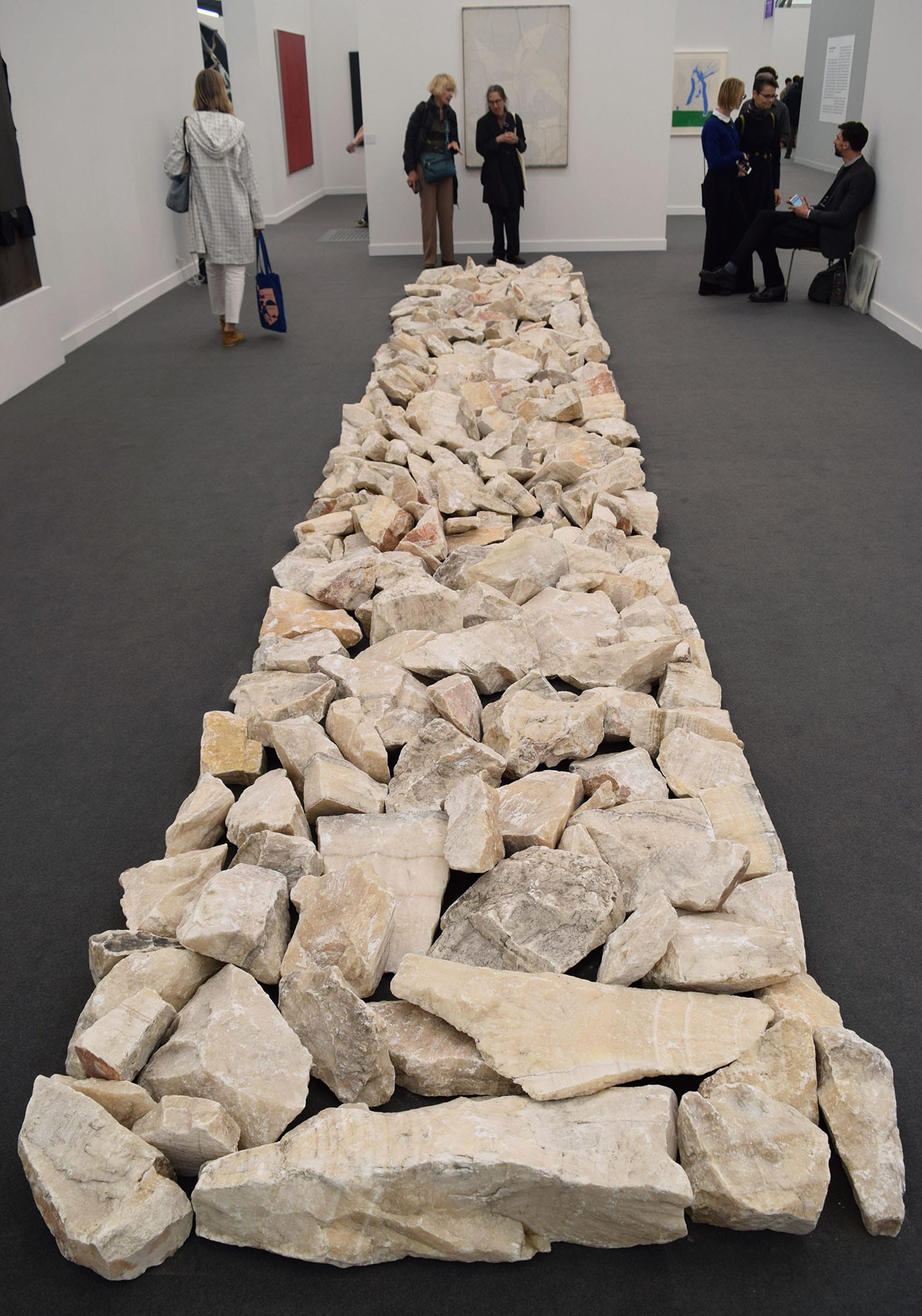 Richard Long, "White Onyx Line" (1990) in the Cardi Gallery booth