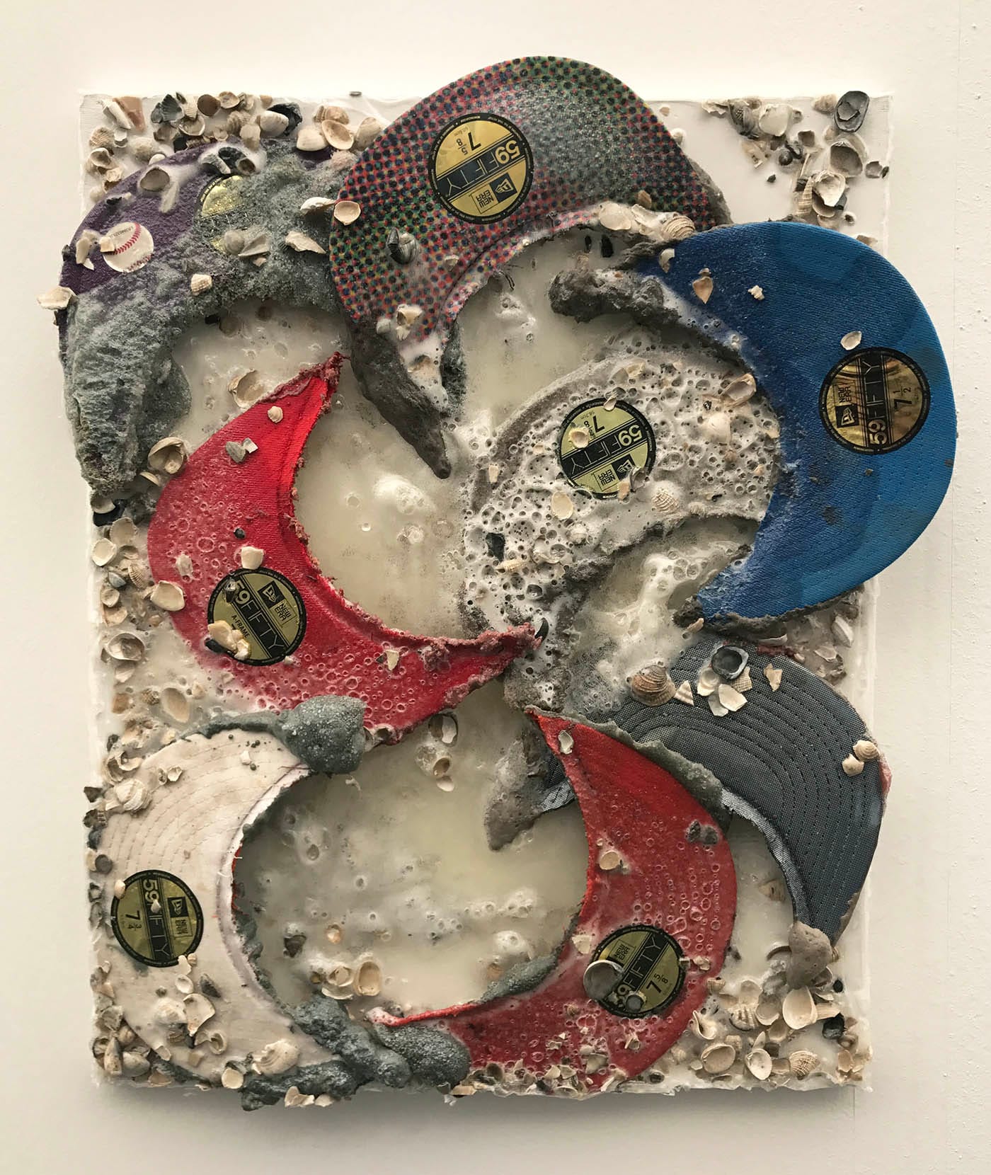 A sculpture by Kevin Beasley in the Casey Kaplan booth