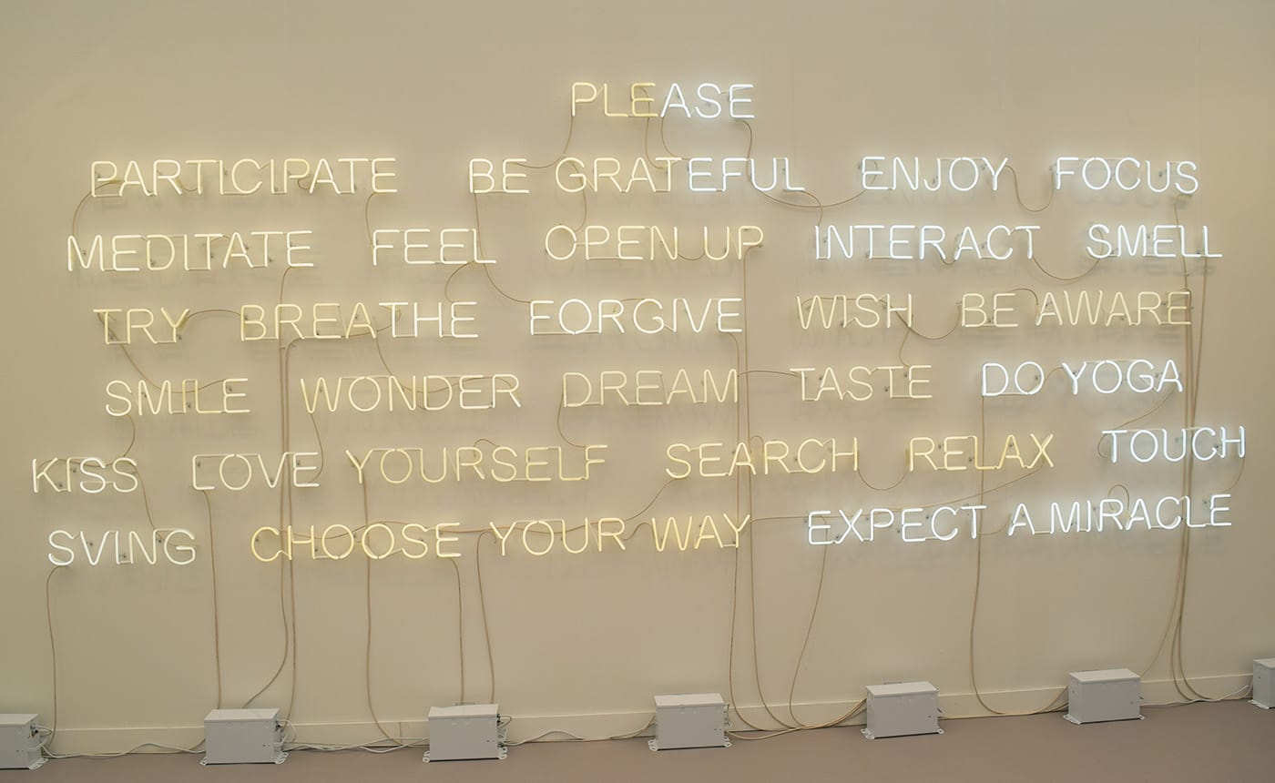 Jeppe Hein, "Please Participate" (2015) in the 303 Gallery booth