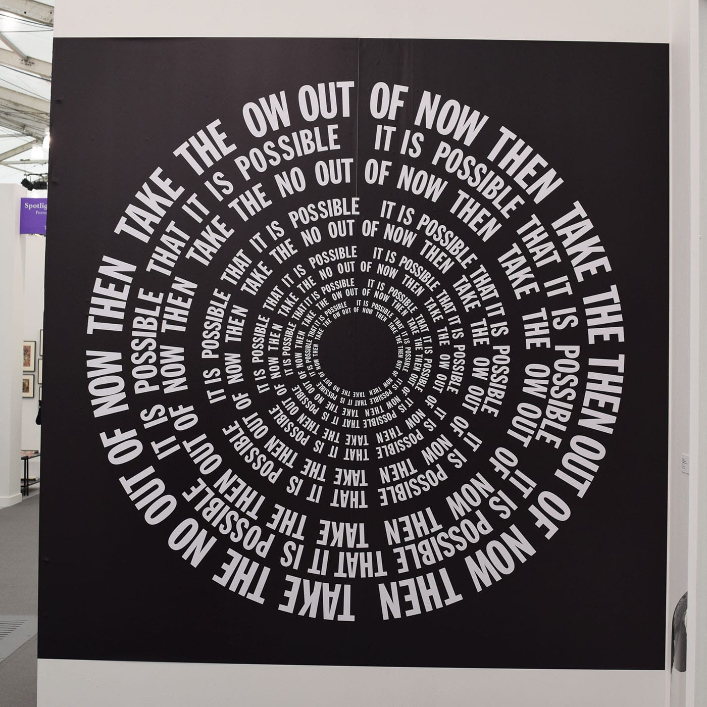 Gerd Stern, "NO OW NOW, USCO, Two Mantras" (1966–70/2017) in the Carl Solway Gallery booth