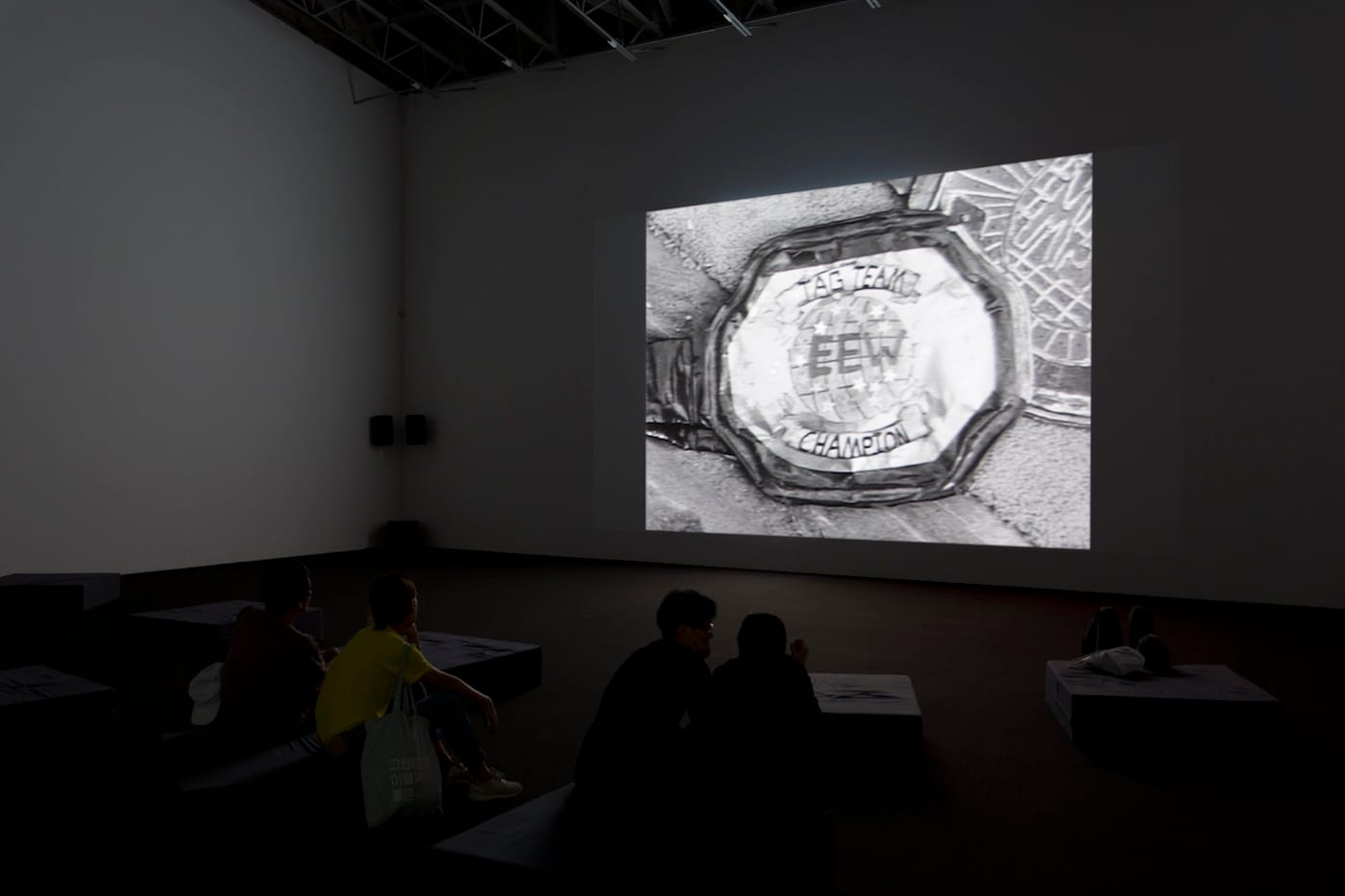 Installation view of <em/>Cameron Jamie: Domestic Arenas: Massage the History, BB, Kranky Klaus at Gladstone Gallery (courtesy the artist, Gladstone Gallery, New York and Brussels)