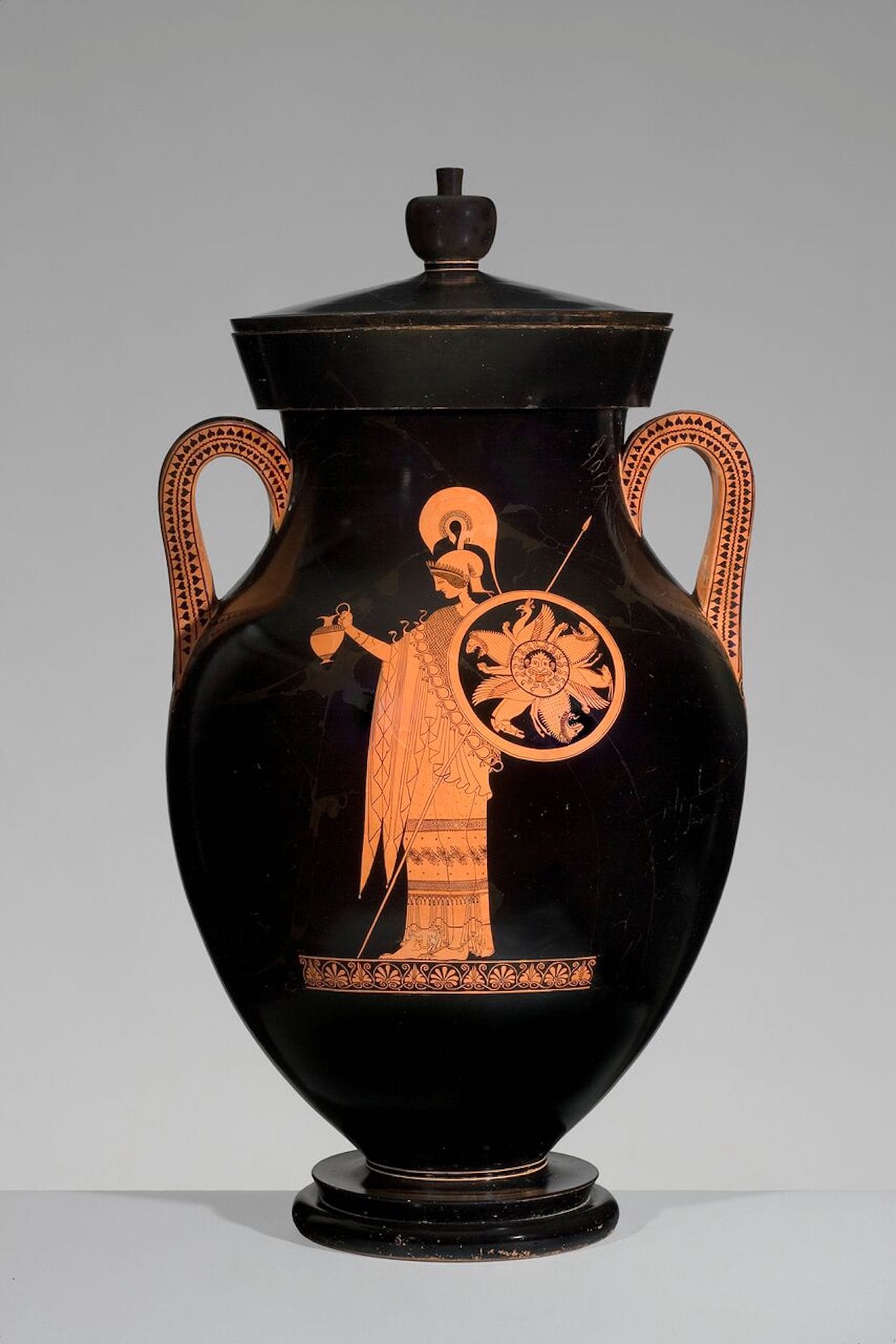 Greek, Attic, attributed to the Berlin Painter, Red-figure amphora of Type A: A, Athena; B, Herakles, ca 500–490 BCE, ceramic, Antikenmuseum Basel und Sammlung Ludwig (image courtesy Antikenmuseum Basel und Sammlung Ludwig; image courtesy Princeton University Art Museum)