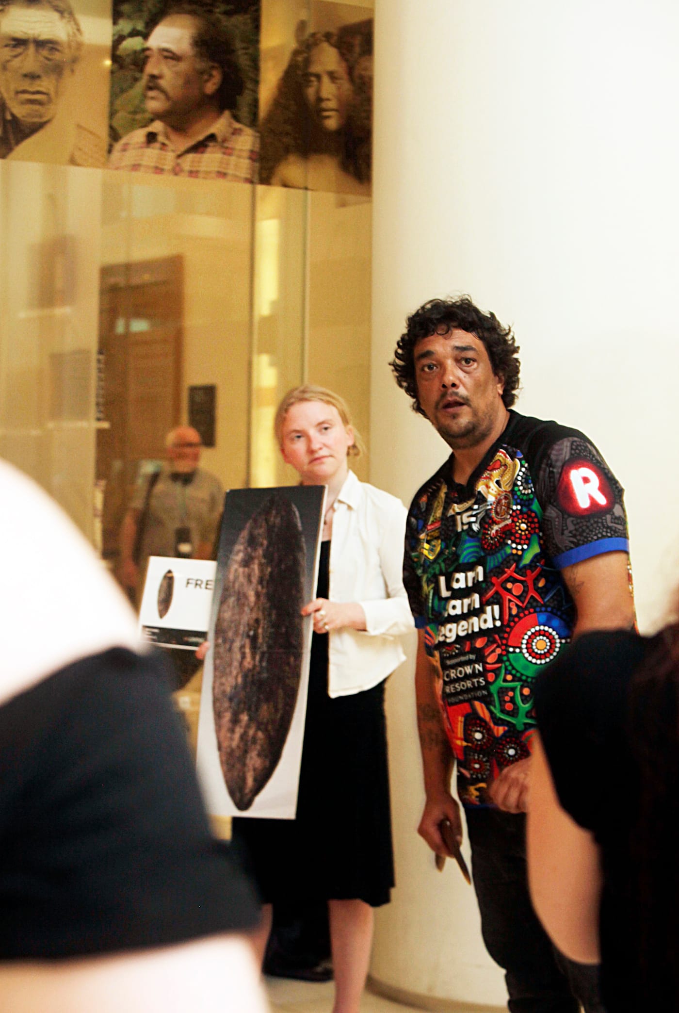 On June 18, Australian activist Rodney Kelly gave a talk inside the British Museum to protest the museum's ownership of the Gweagal shield.