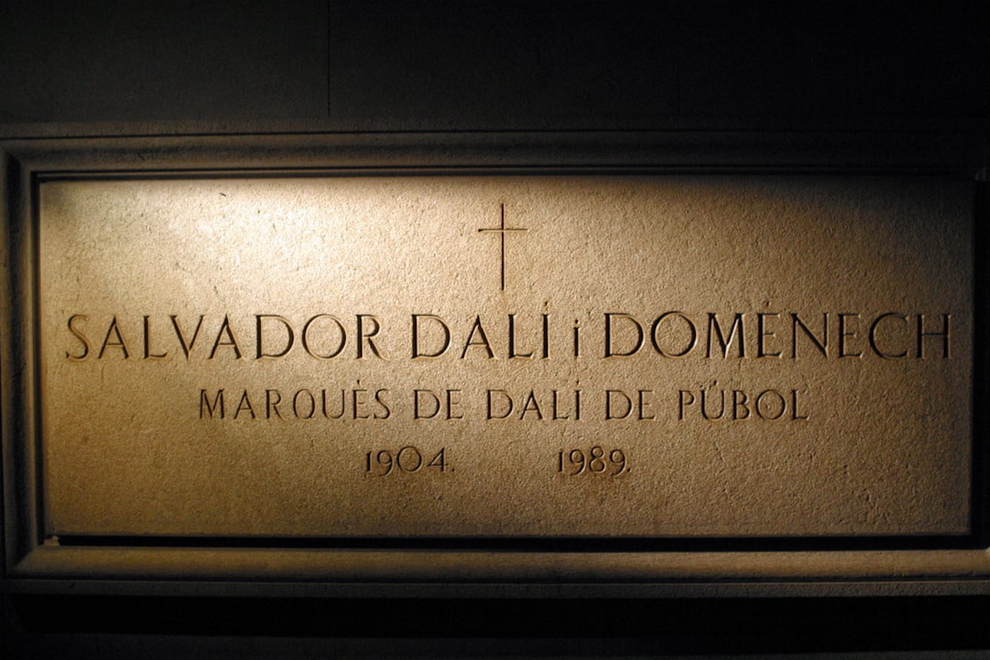 Salvador Dalí's crypt at the Dalí Theater and Museum, Figueres, Spain (photo by Michael Lazarev, via Wikimedia Commons)