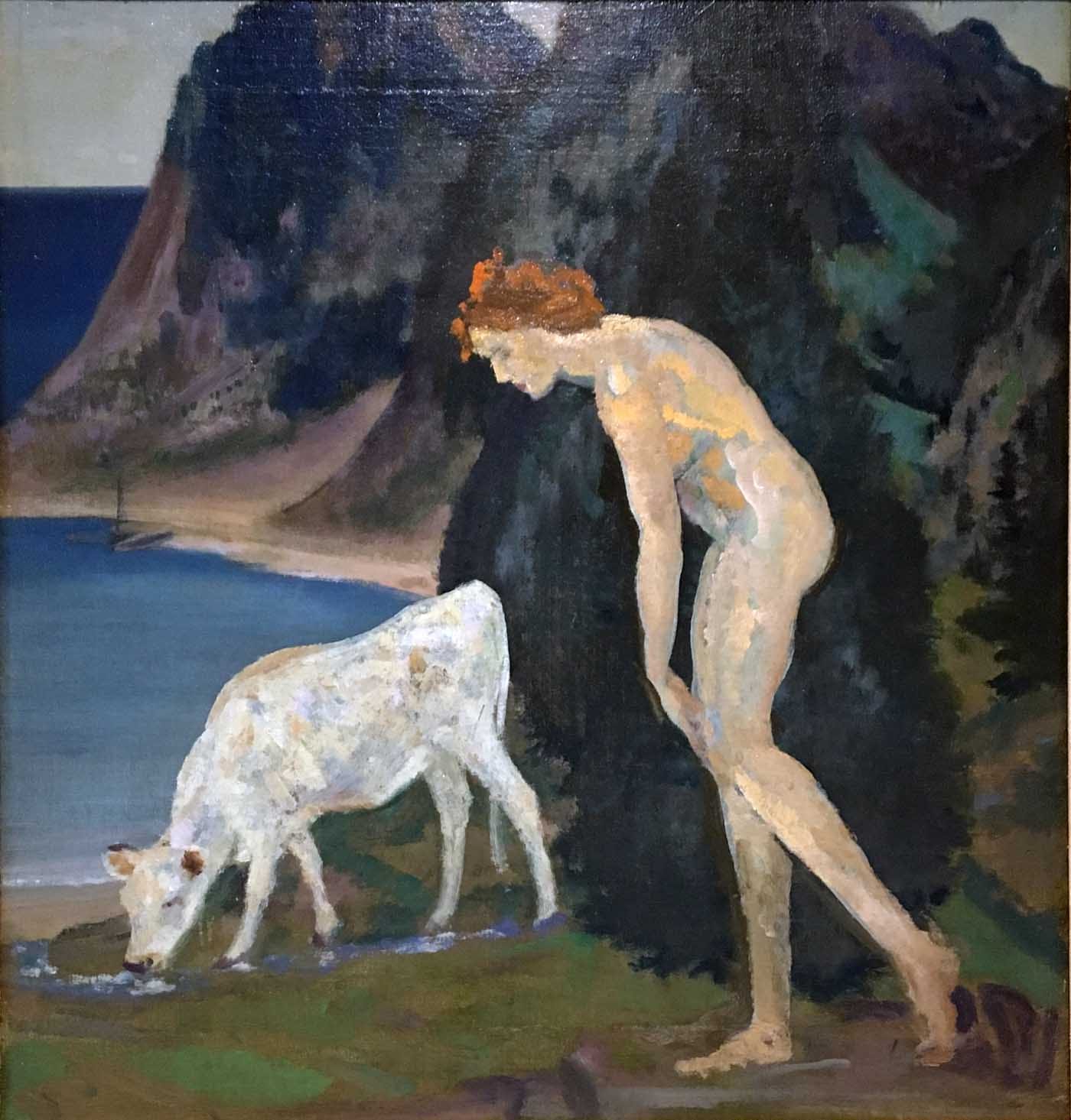 Arthur B. Davies, "Heifer of the Dawn" (c.1905), oil on canvas, gift of Helen Farr Sloan, 1975