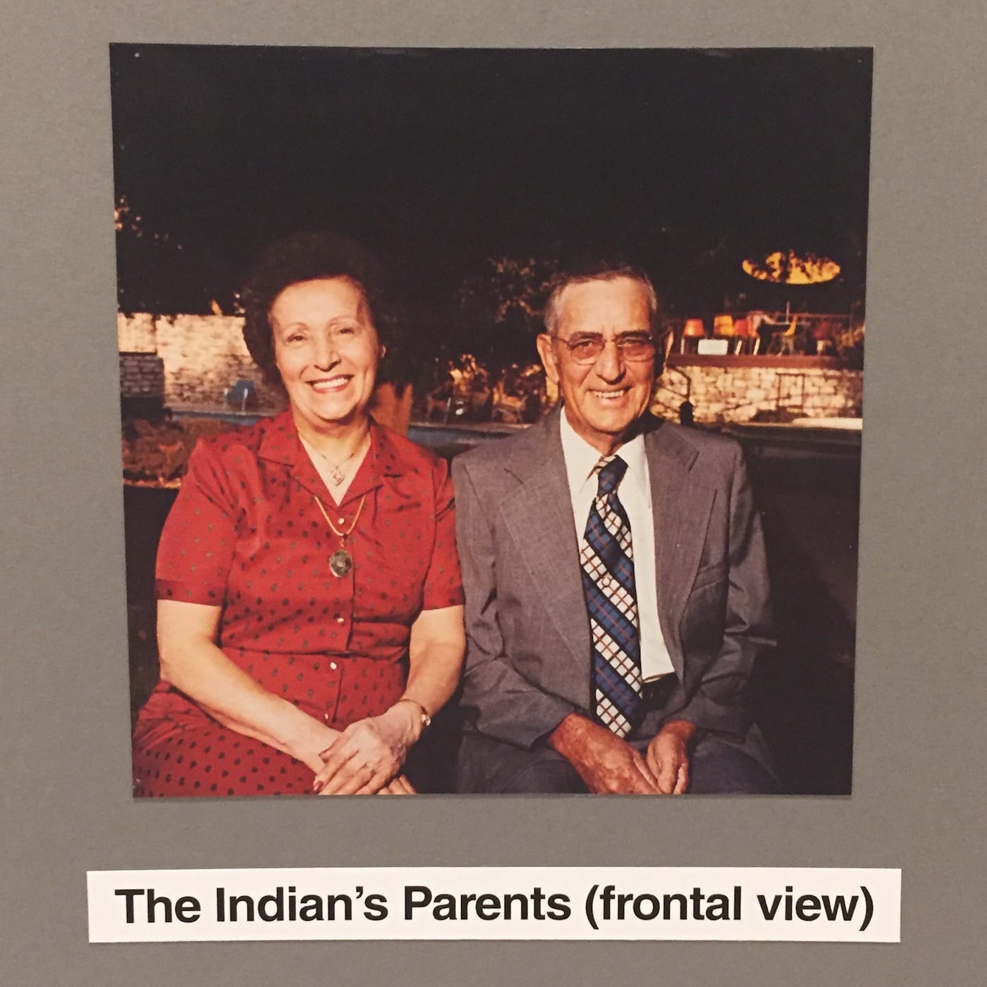 Detail of Jimmie Durham, "The Indian's Family" (1985) (photo by the author for Hyperallergic)