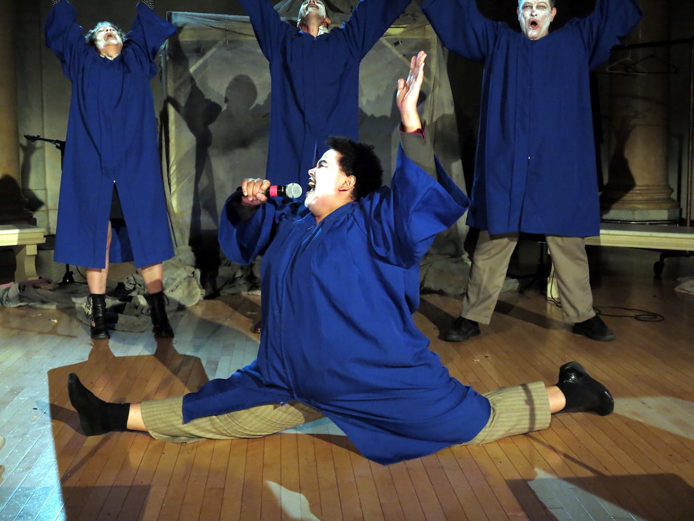 Regina Strayhorn and ensemble in <em/>Faust 3: The Turd Coming, or The Fart of the Deal