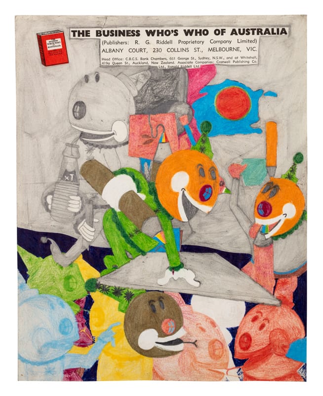 Susan Te Kahurangi King, Untitled, c. 1966-1967 graphite, coloured pencil and ink on found paper 10 1/8 x 8 in.