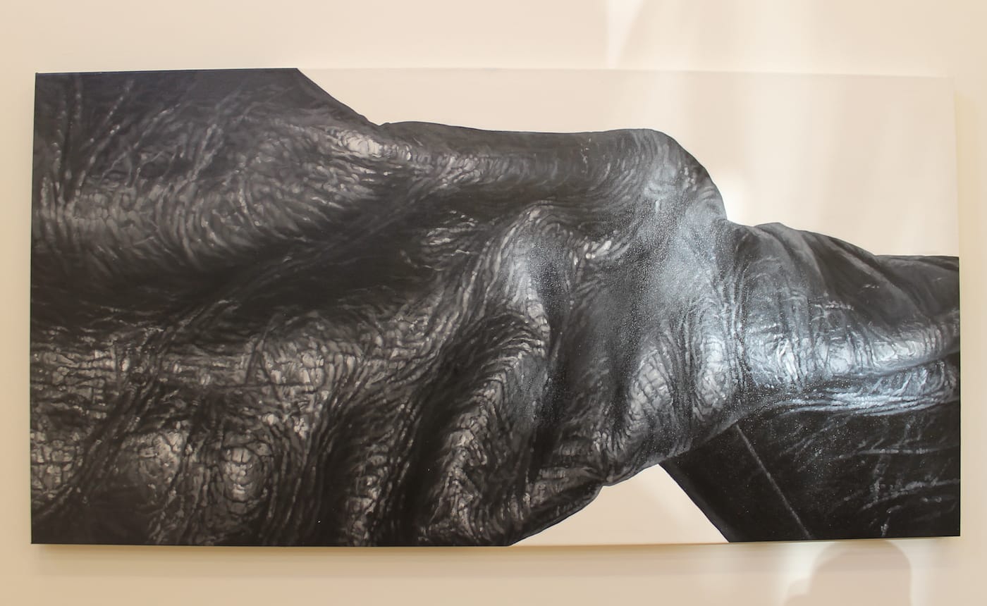 Tamara Santibañez, "Landscape III (Isthmus)" (2016), oil on canvas, 71 x 36 in