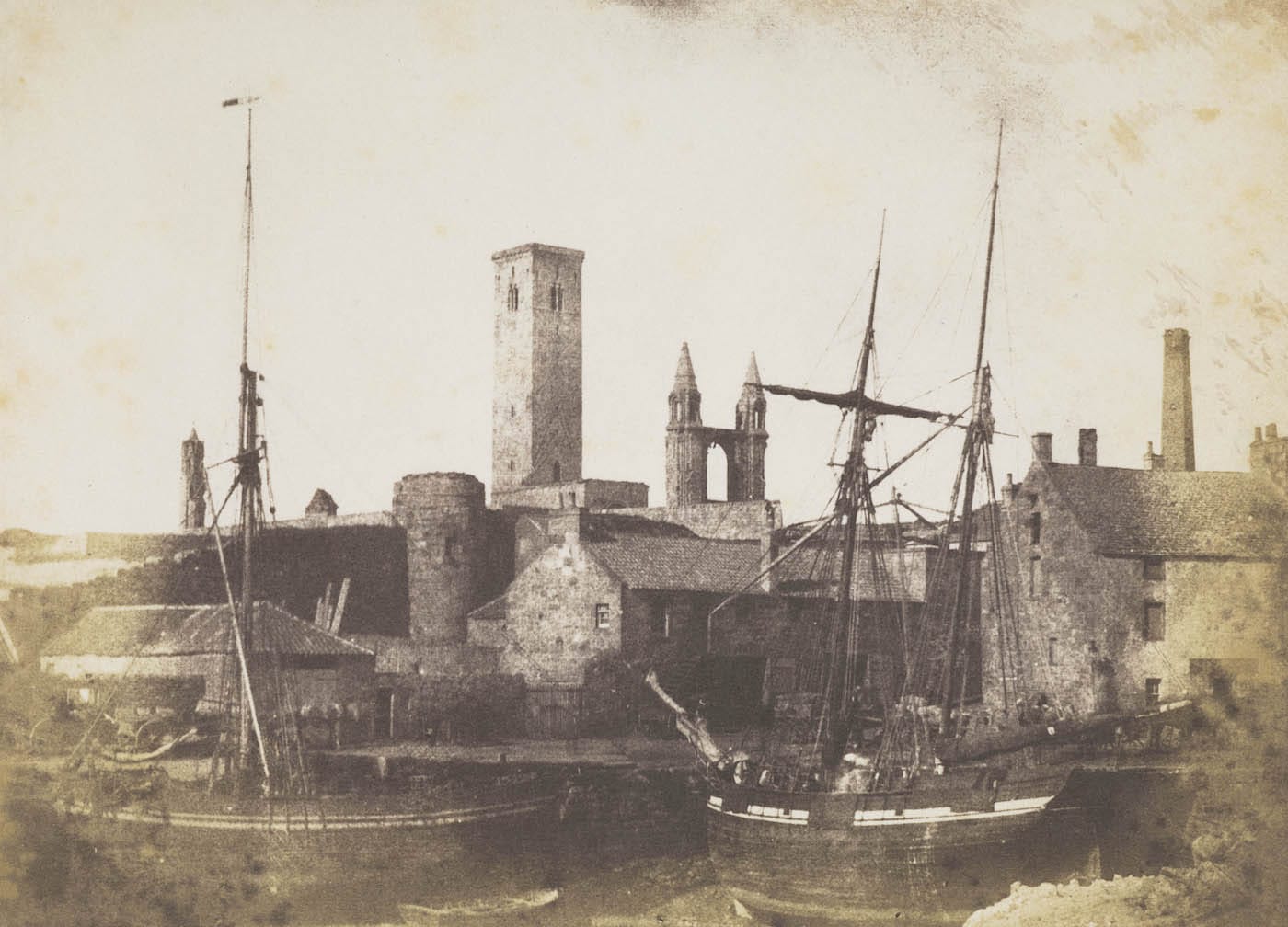 David Octavius Hill and Robert Adamson, "St Andrews Harbour" (1843 – 1847), calotype print (courtesy Scottish National Portrait Gallery)