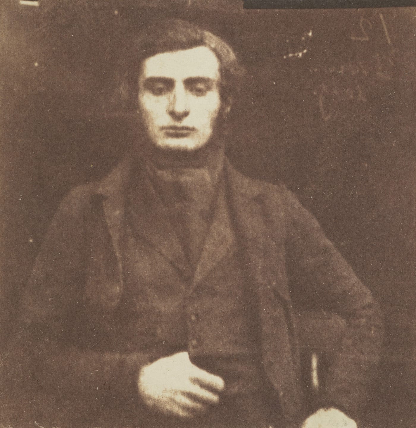 John Adamson, "Robert Adamson, 1821 - 1848. Calotypist" (1843), calotype print (courtesy Scottish National Portrait Gallery)