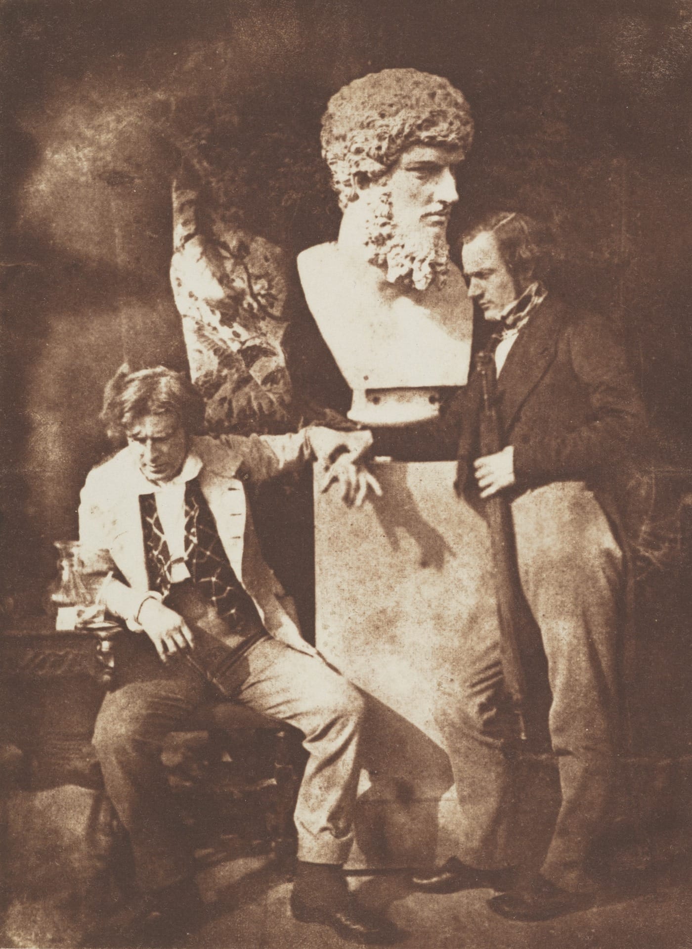 David Octavius Hill and Robert Adamson, "David Octavius Hill and Professor James Miller. Known as 'The Morning After "He greatly daring dined"'" (1845), calotype print (courtesy Scottish National Portrait Gallery)