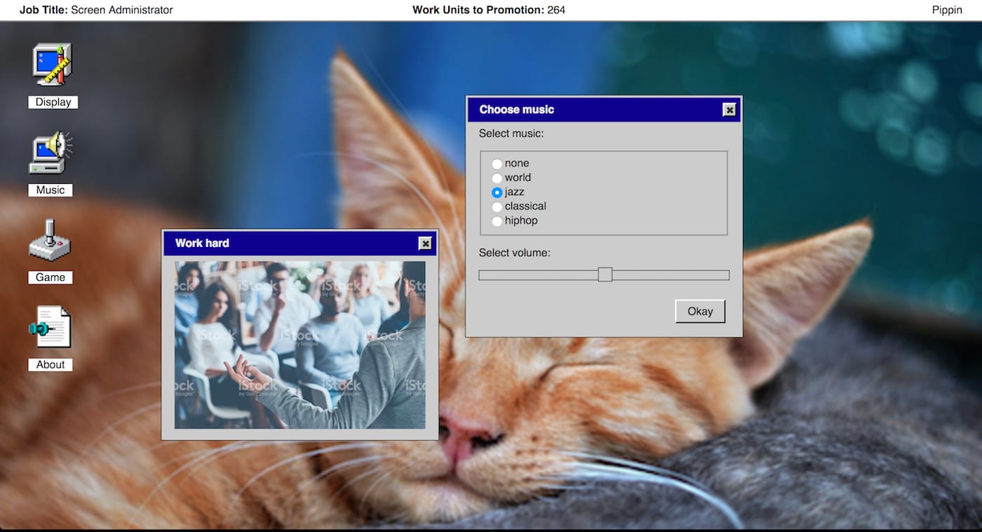 Screenshot of <em/>It is as if you were doing work (courtesy Pippin Barr)