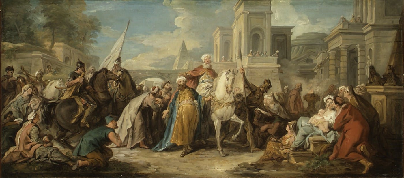 Jean François de Troy, "The Triumph of Mordecai" (ca 1736), Louvre (via Wikimedia Commons)