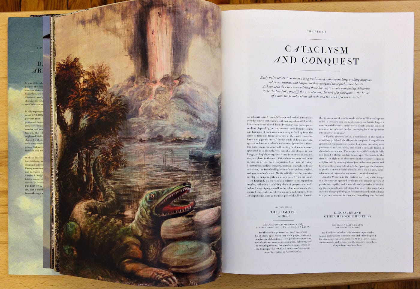 Pages from Paleoart: Visions of the Prehistoric Past (photo of the book for Hyperallergic)