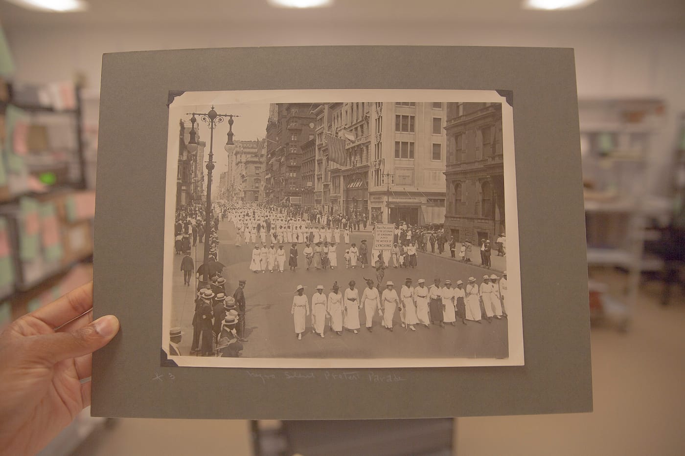 Photograph of the 1917 NAACP Silent Protest Parade by Underwood and Underwood (courtesy James Weldon Johnson Memorial Collection of African American Arts and Letters, Yale Collection of American Literature, Beinecke Rare Book and Manuscript Library)
