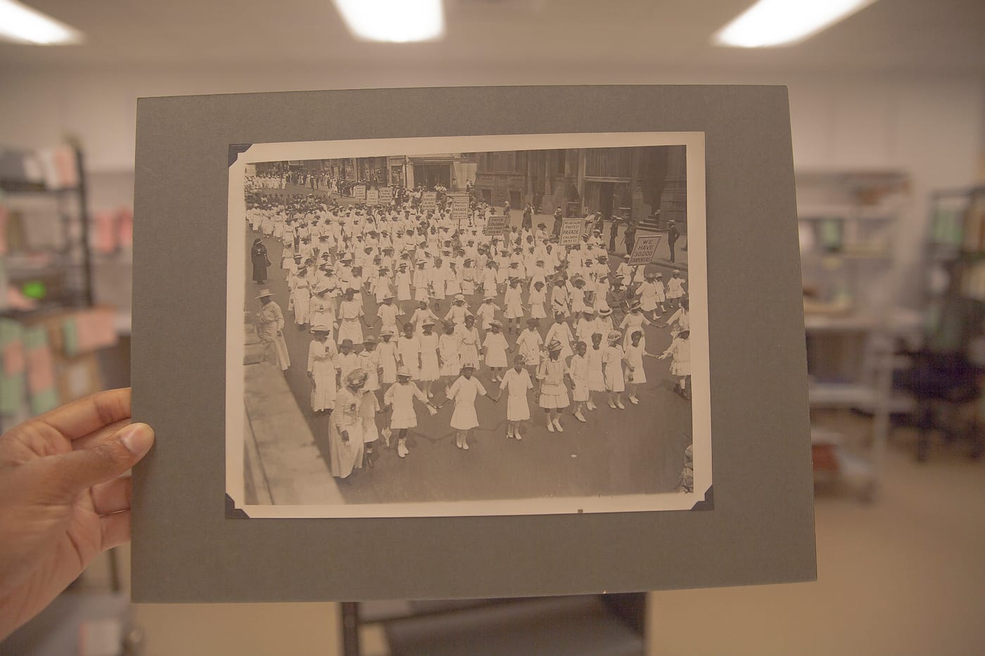 Photograph of the 1917 NAACP Silent Protest Parade by Underwood and Underwood (courtesy James Weldon Johnson Memorial Collection of African American Arts and Letters, Yale Collection of American Literature, Beinecke Rare Book and Manuscript Library)