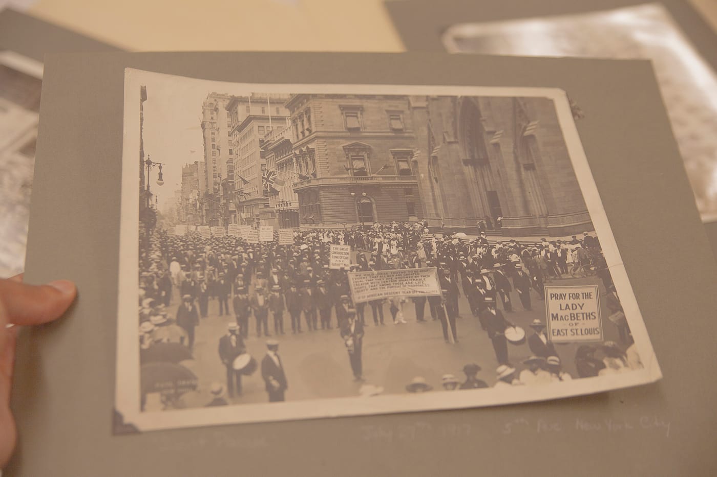 Photograph of the 1917 NAACP Silent Protest Parade by Underwood and Underwood (courtesy James Weldon Johnson Memorial Collection of African American Arts and Letters, Yale Collection of American Literature, Beinecke Rare Book and Manuscript Library)