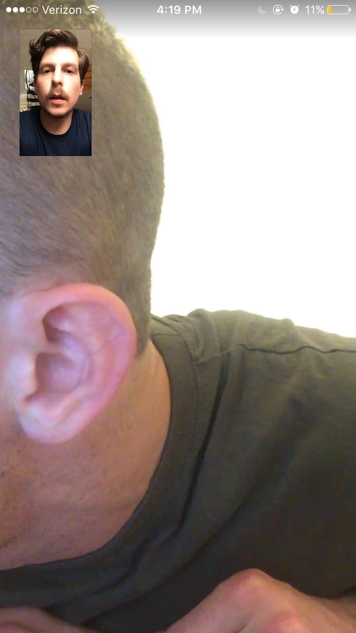 Screenshot of the author's video chat with artist Ben Ross Davis (photo by the author for Hyperallergic)