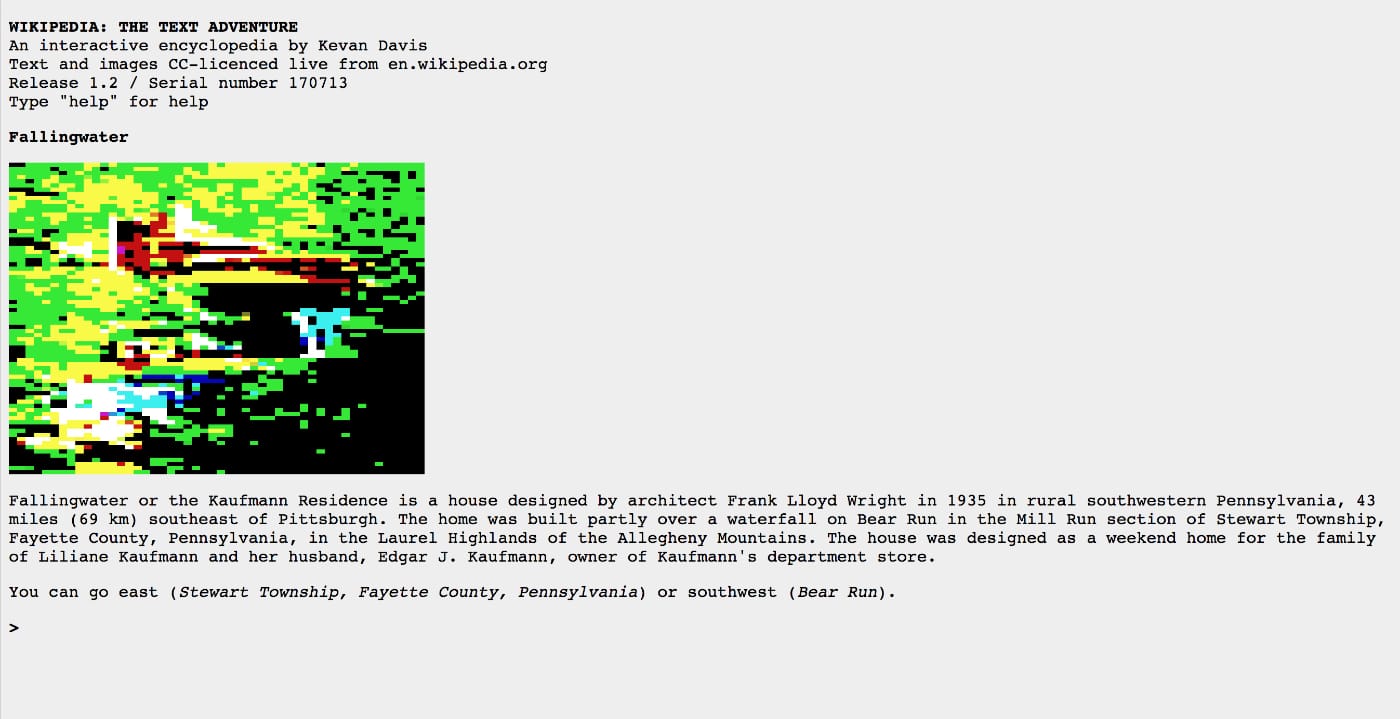 "Wikipedia: The Text Adventure" by Kevan Davis