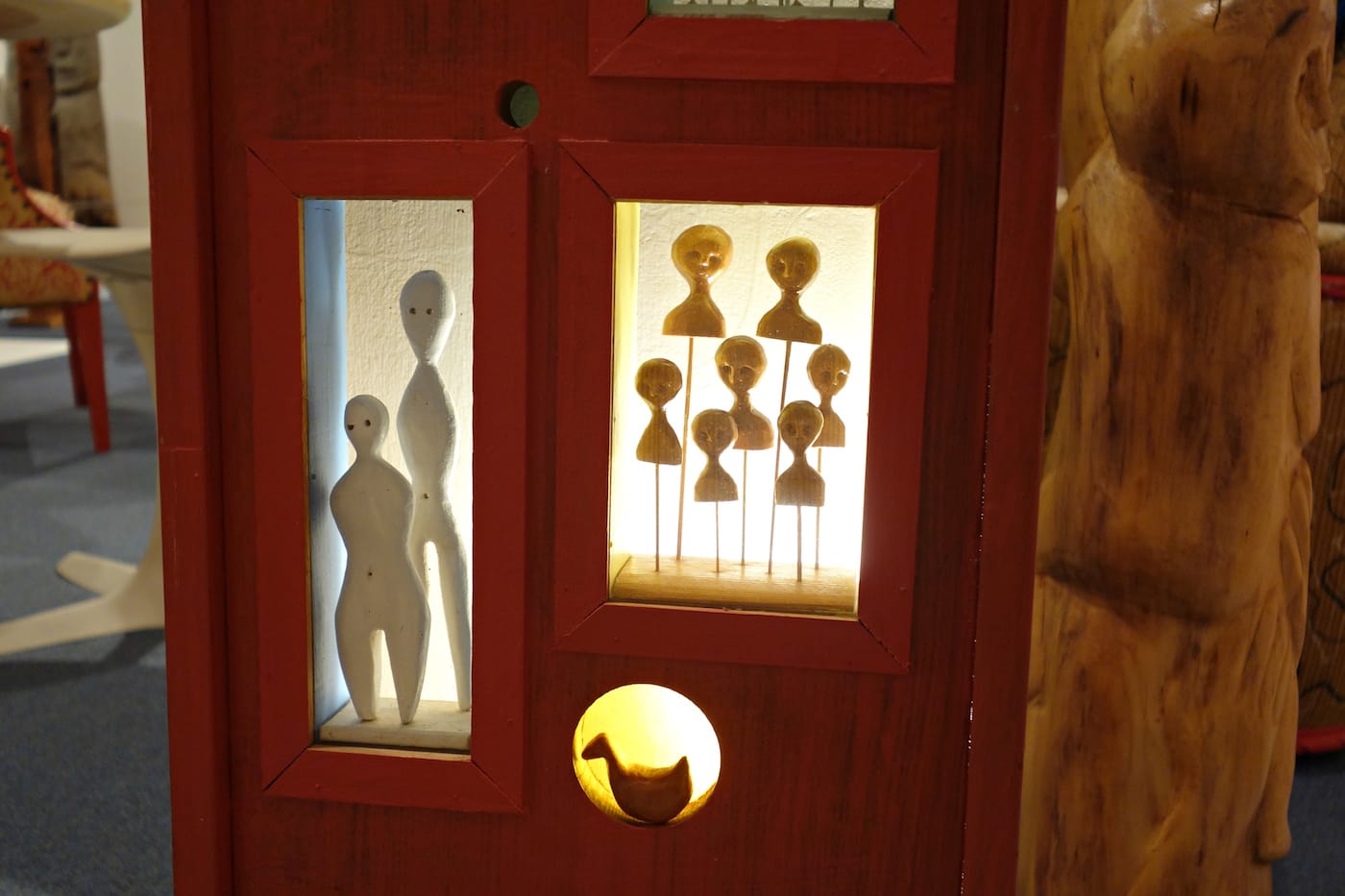 Installation view of <em>Greetings & Salutations & Boo: Mary Nohl + Catherine Morris</em> at the John Michael Kohler Arts Center (photo by the author for Hyperallergic)