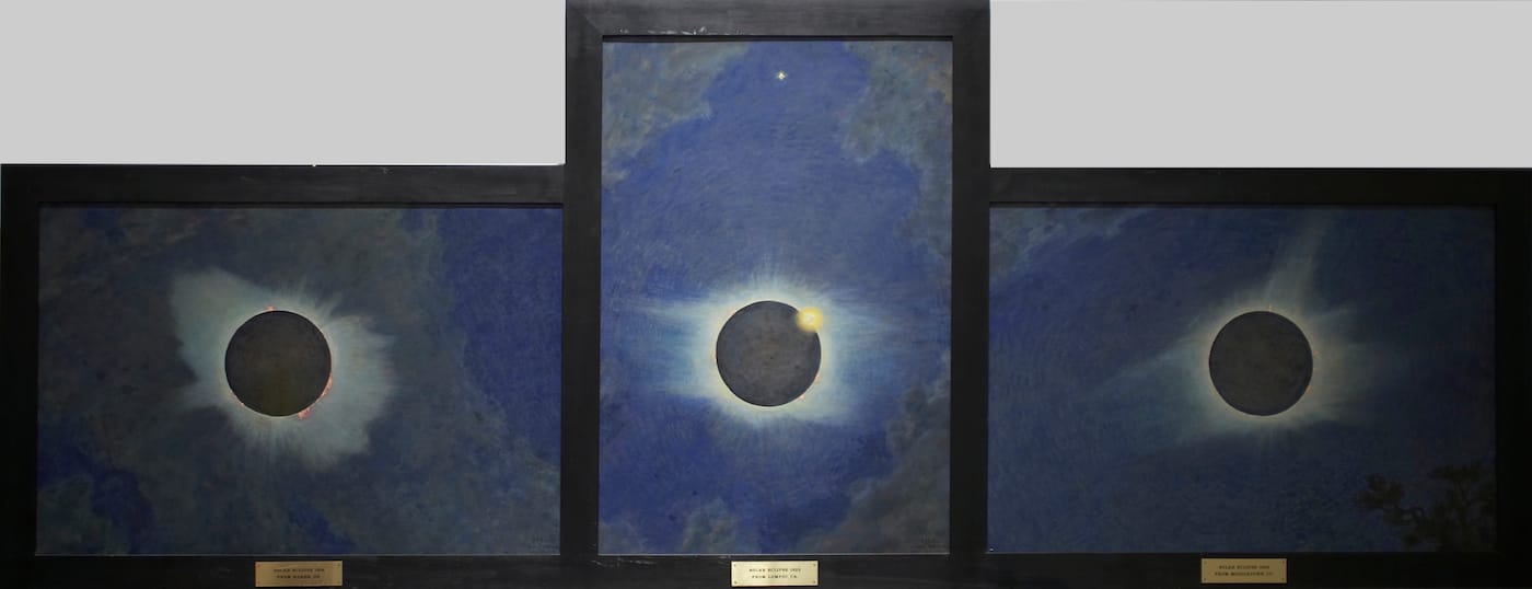 Howard Russell Butler, "Solar Eclipse" (1918–25), oil on canvas (triptych) (gift of H. Russell Butler Jr., courtesy Princeton University Art Museum)