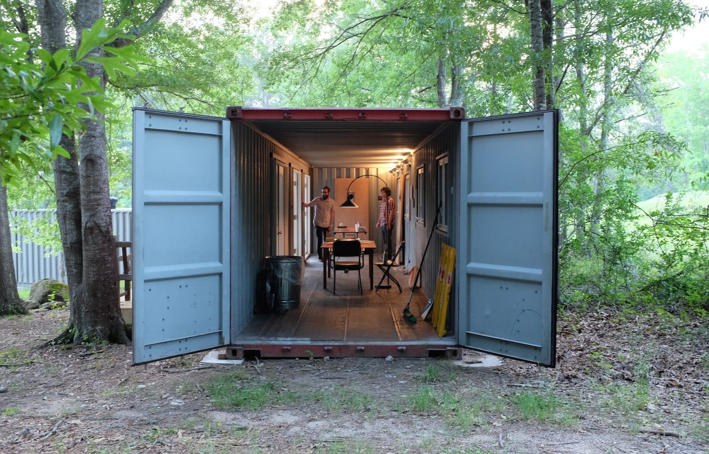 Artist Peter Happel Christian in his studio at AIR Serenbe (photo courtesy AIR Serenbe)