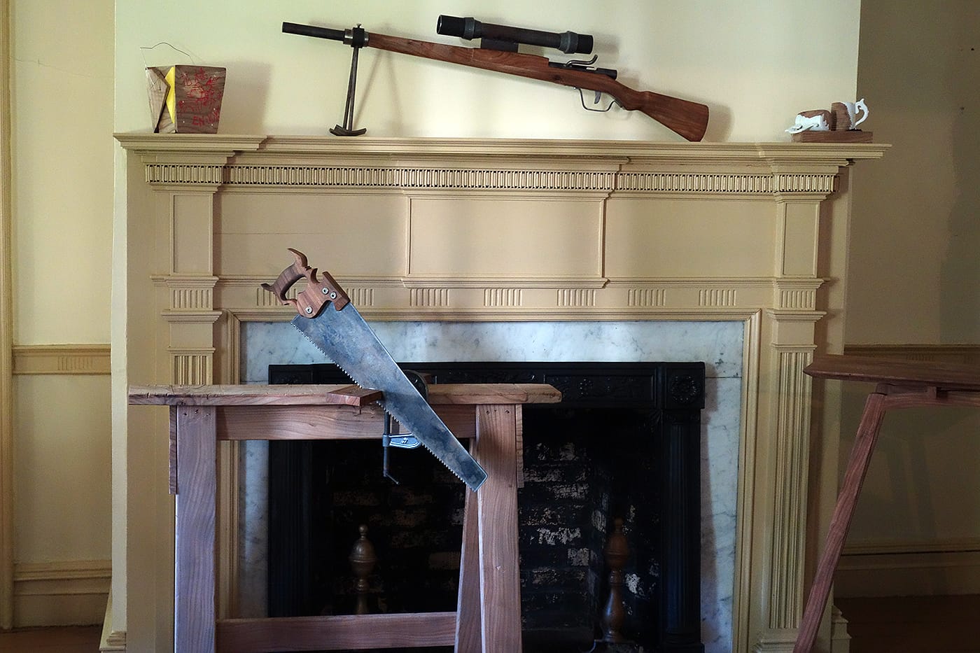 Installation view of <em>Witness Tree Project</em> at the Lefferts Historic House in Prospect Park (photo by the author for Hyperallergic)