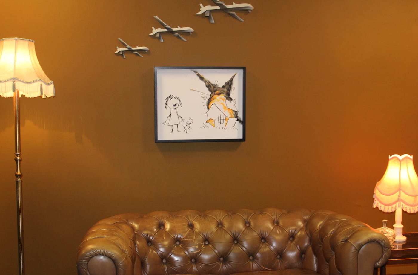Banksy, “Civilian Drone Strike” (2017)