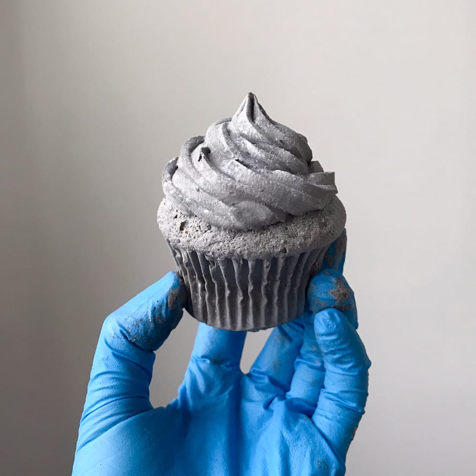 A "Coal Comforts" cupcake by Spencer Merolla (courtesy the artist)