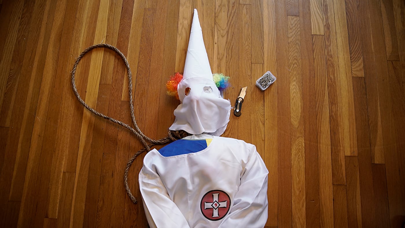 Indecline's "Ku Klux Klowns" (2017) in progress