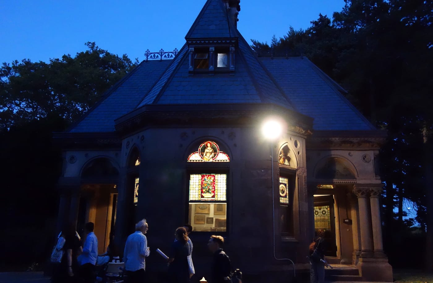 Installation view of <em>Matthew Jensen: Among Trees and Stones</em> at Green-Wood Cemetery 