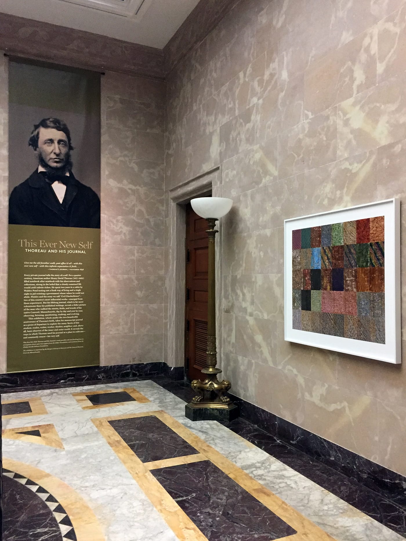 Installation view of Abelardo Morell's "Thoreau: 40 Journals in Chronological Order" (2017) at the Morgan Library & Museum (courtesy Christine Nelson, Morgan Library & Museum)