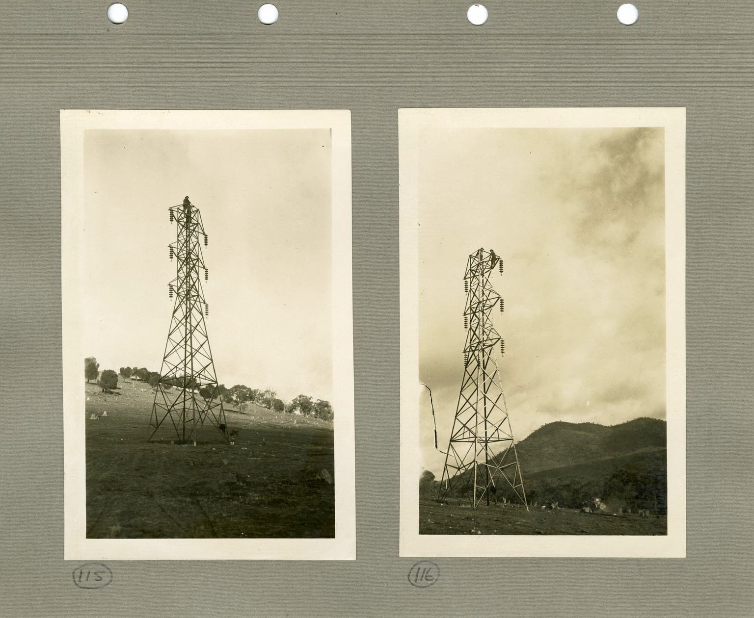 Images from the albums of photographs of electricity pylons in various countries (1920-29) (courtesy Science Museum, London)