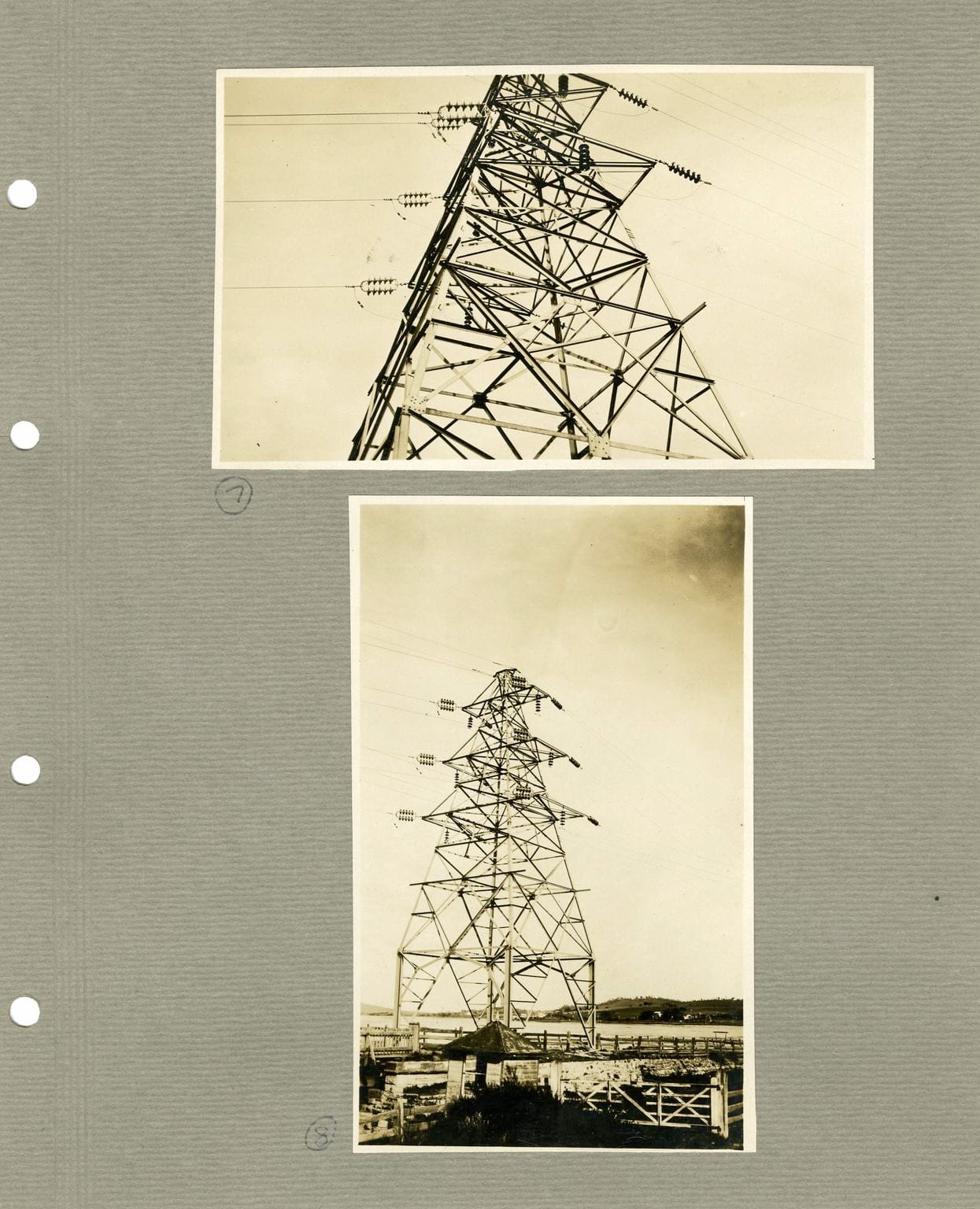 Images from the albums of photographs of electricity pylons in various countries (1920-29) (courtesy Science Museum, London)