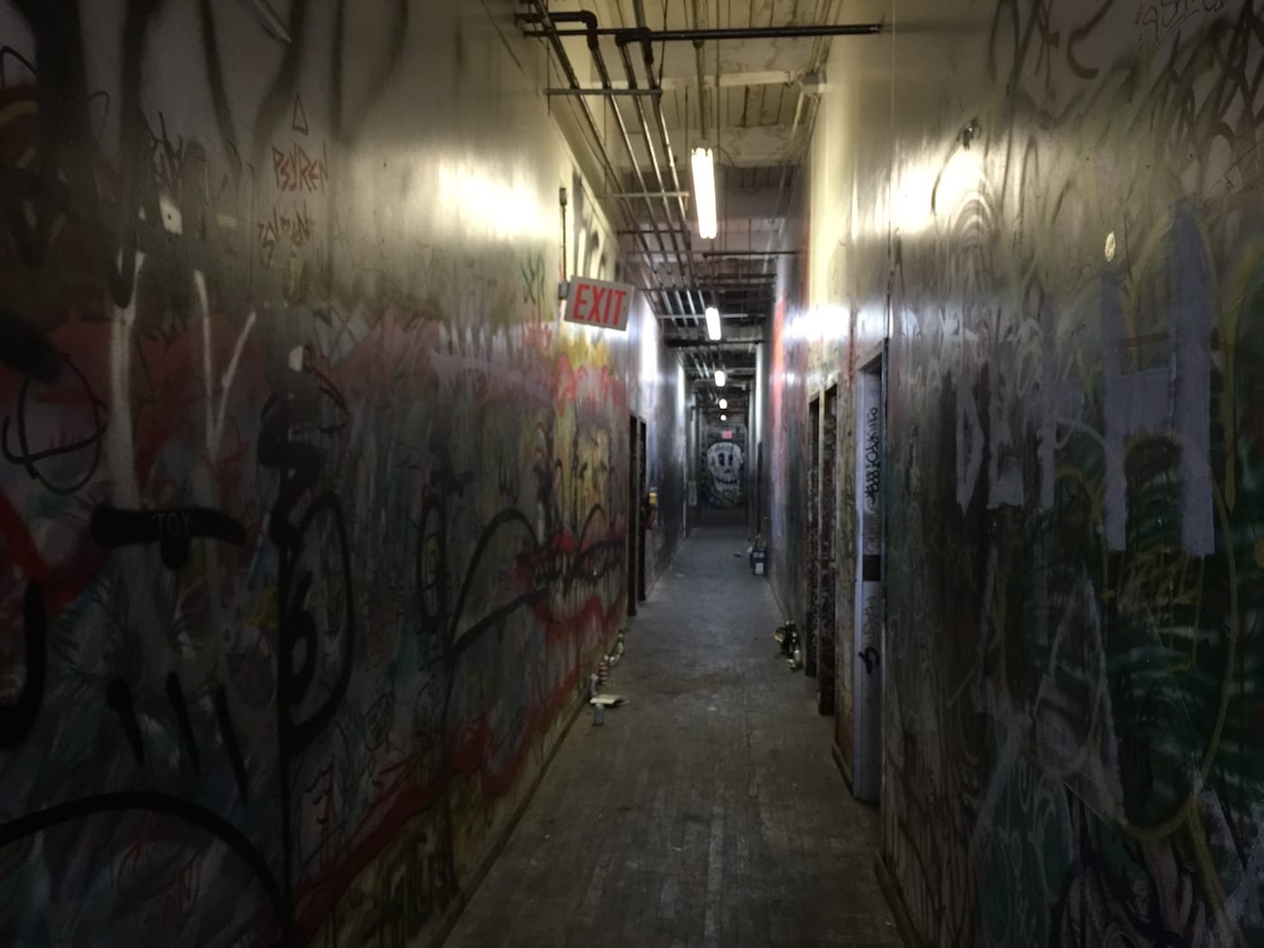 One of Bushwick's sprawling studio buildings during Bushwick Open Studios 2015 (photo by Hrag Vartanian/Hyperallergic)