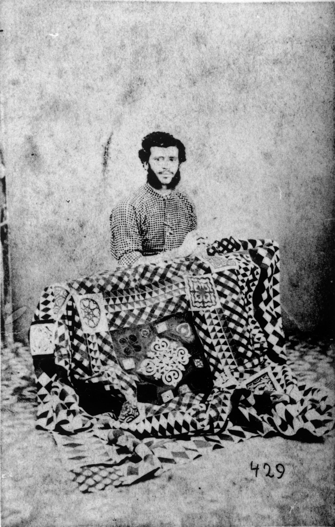 "Samuel Attwood, an Army Tailor Making a Highly Complicated Quilt" (India, 1850–60) (courtesy Quilters’ Guild of the British Isles)