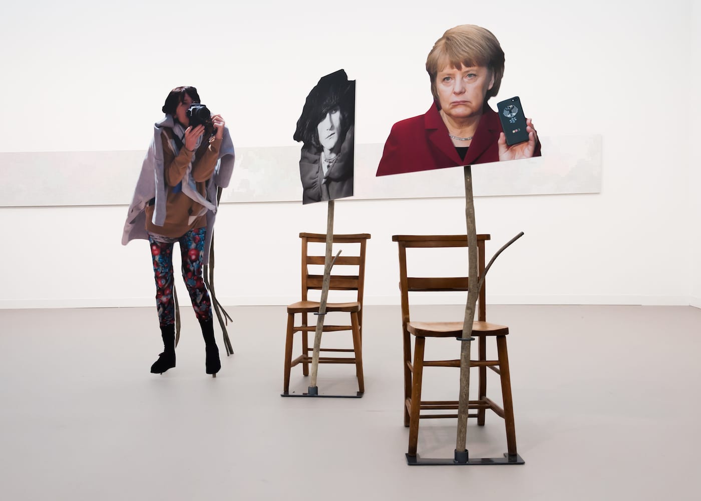 Goskha Macuga, “Time as Fabric” (2016), in the Andrew Kreps Gallery booth at Frieze London 2017 (photo courtesy Frieze)