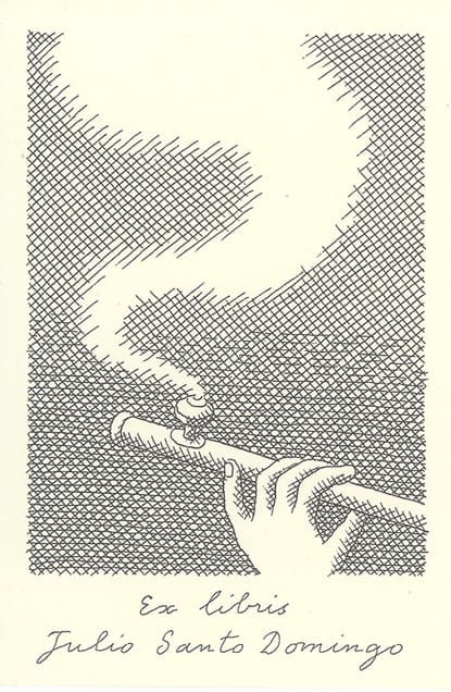 Bookplate of Julio Mario Santo Domingo, Jr. (courtesy Houghton Library, Harvard University)