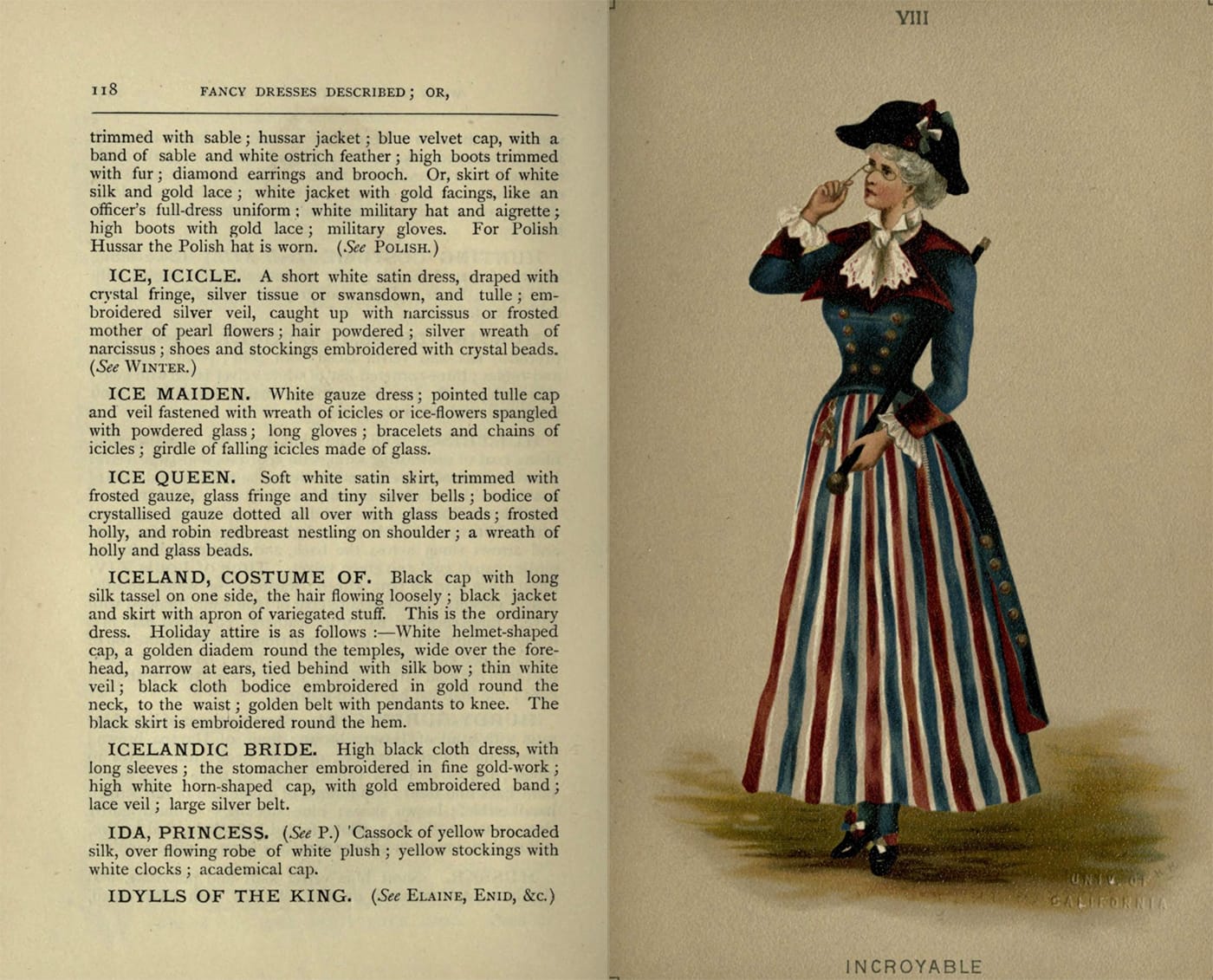 Costume for Incroyable from Fancy dresses described : or, What to wear at fancy balls (1887) (via Internet Archive)