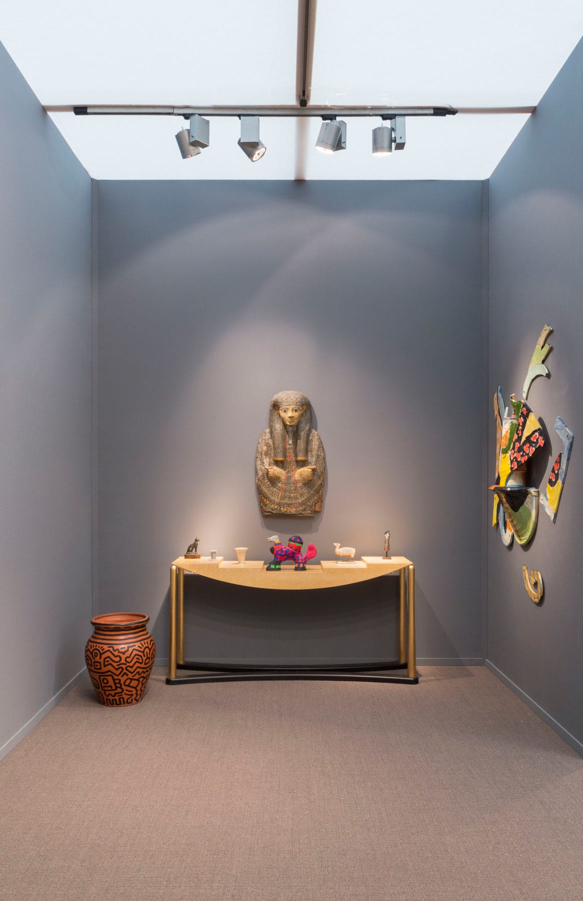 Installation view of Egyptomania in the Salon 94 and Antiquarium Ltd. booth at Frieze Masters (courtesy Salon 94)