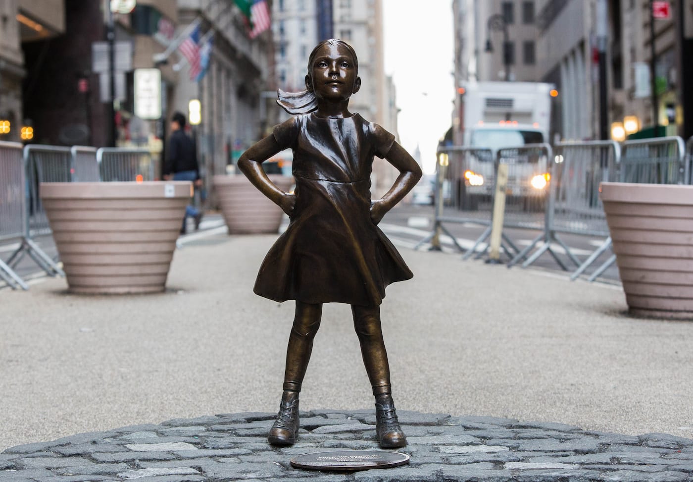 Kristen Visbal’s “Fearless Girl” (photo by Anthony Quintano/Flickr)