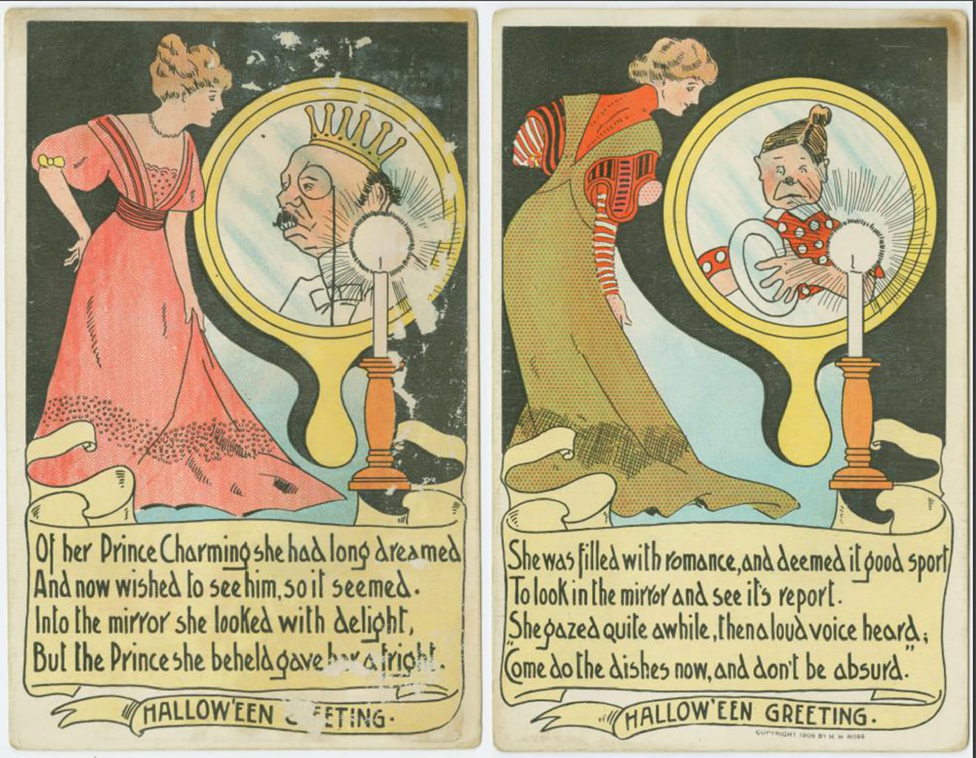 Halloween postcards (via New York Public Library)