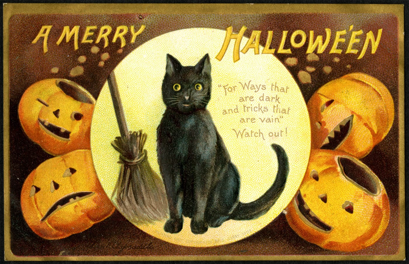 "Happy Halloween" (1900) (via Bettie La Barbe Postcard Collection, Charlestone Archive at Charleston County Public Library)