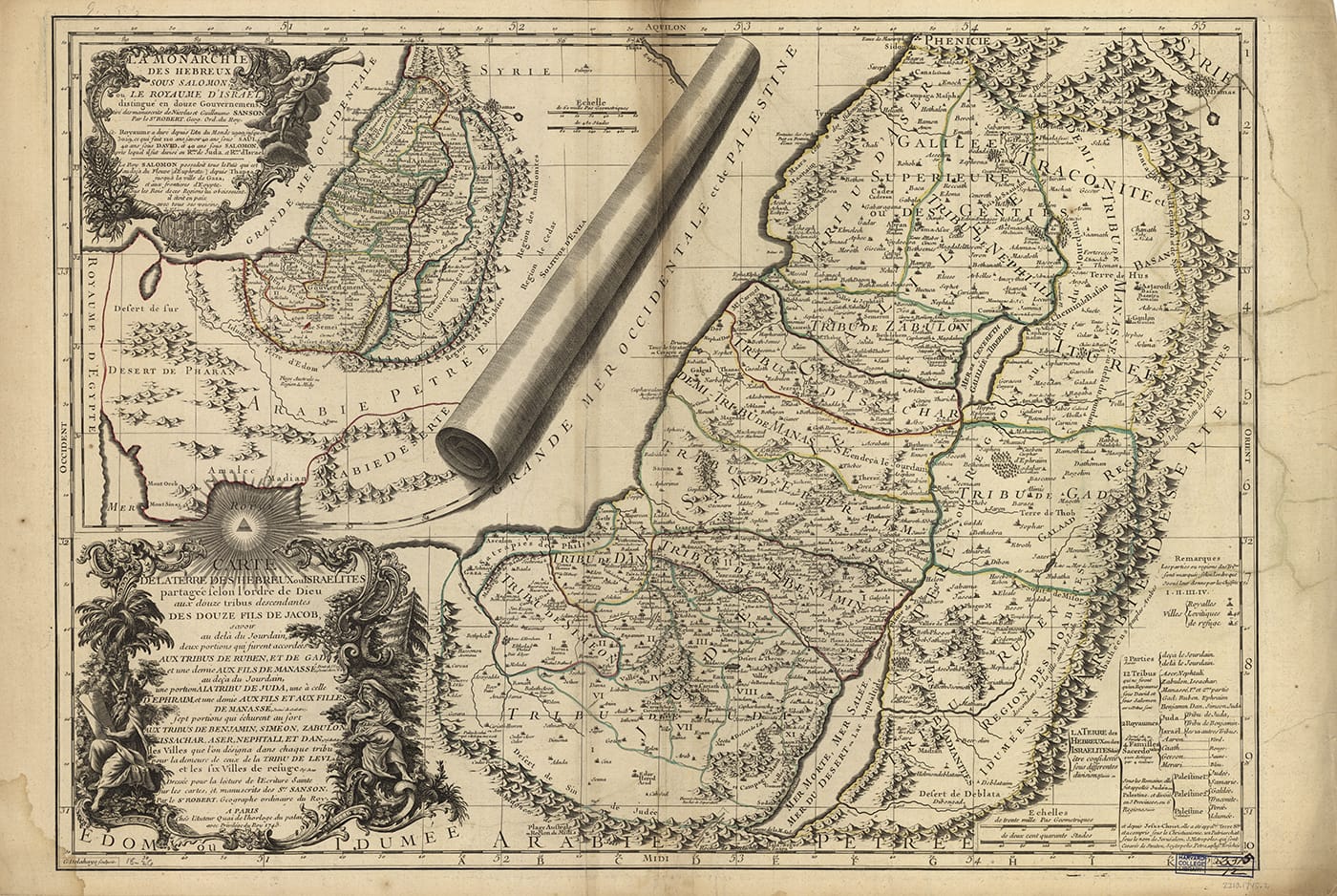 Robert de Vaugondy, "Carte de la Terre des Hebreux ou Israelites" (1745) (courtesy Harvard Map Collection)